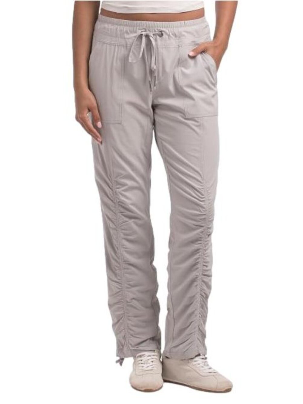 XCVI Wearables Jules Active Ruched Drawstring Stretch Pants Arctic Sz XL